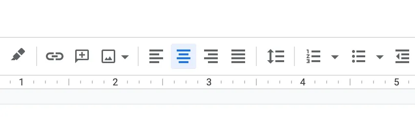 Google docs toolbar